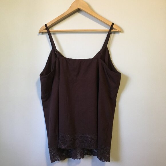 Y2K Brown Cotton Lace Hem and Bust Bodycon Cami - Picture 2 of 15